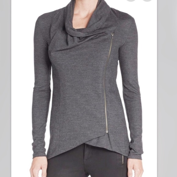 Helmut Lang Gray Wool Asymmetrical zip up Jacket Size Small - Picture 1 of 8